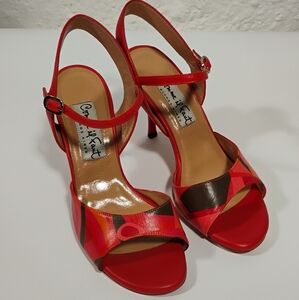 Comme Il Faut Tango Shoes 38 8cm Heel EUC  Red Dance Stilettos